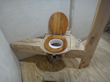 compost toilet separator: divert urine to graywater and humanure with sawdust to compost